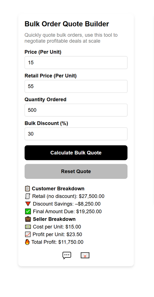 Bulk Order Quote Builder Calculator Widget Plugin