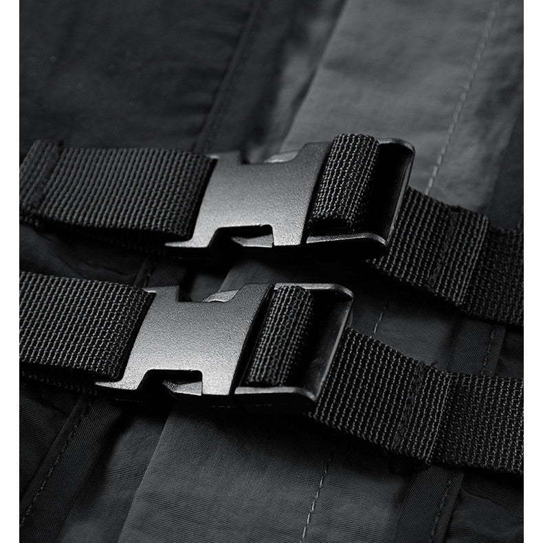 Multi-pocket Utility Vest Cargo Over Long Sleeve Shirt - RUN THE STREETS COLLABORATIVE