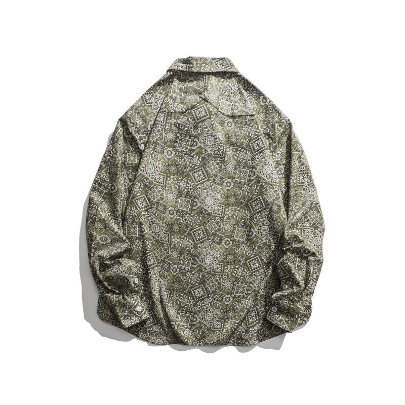 Bandana Print Button-Up Shirt