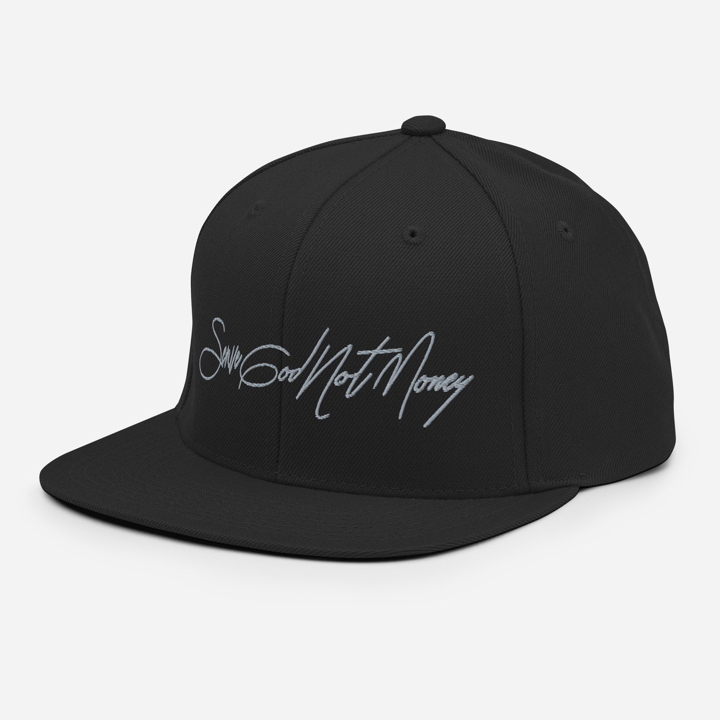 Serve God Not Money Snapback Hat - RTS Collaborative