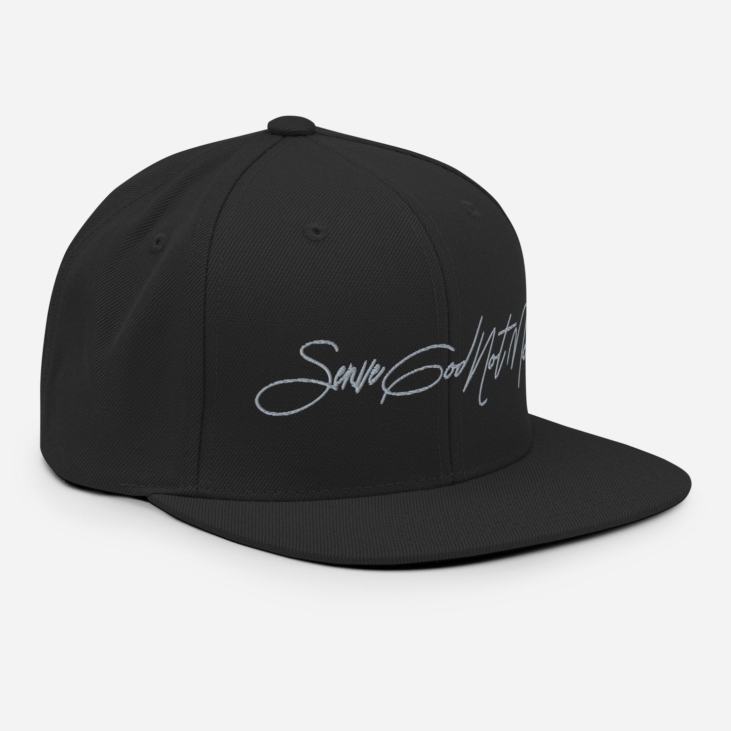 Serve God Not Money Snapback Hat - RTS Collaborative