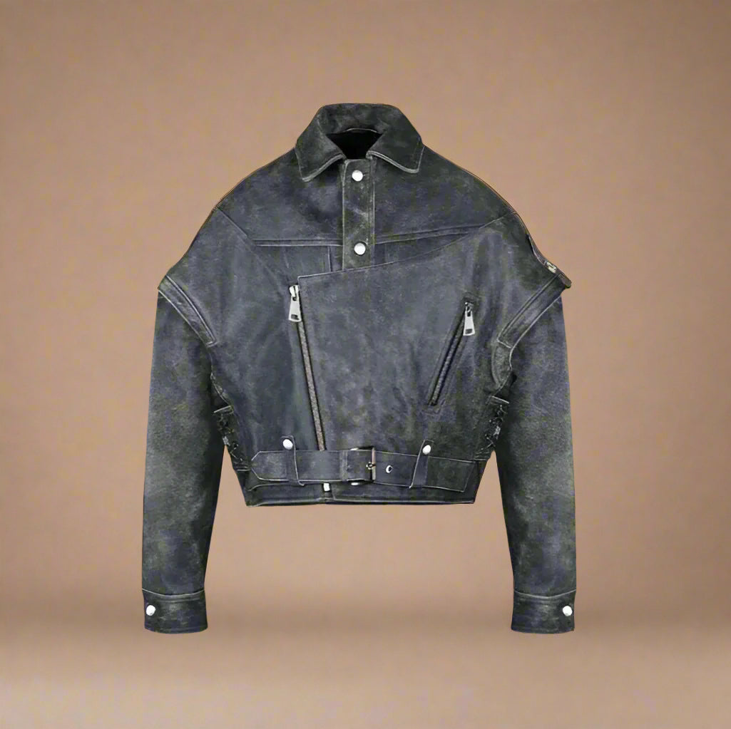 Vintage Weave Faux Leather Jacket - RUN THE STREETS COLLABORATIVE