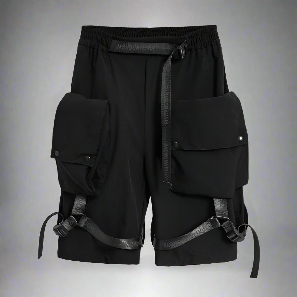 Hui Tian Gong Ye All-Black Cargo Shorts - RUN THE STREETS COLLABORATIVE