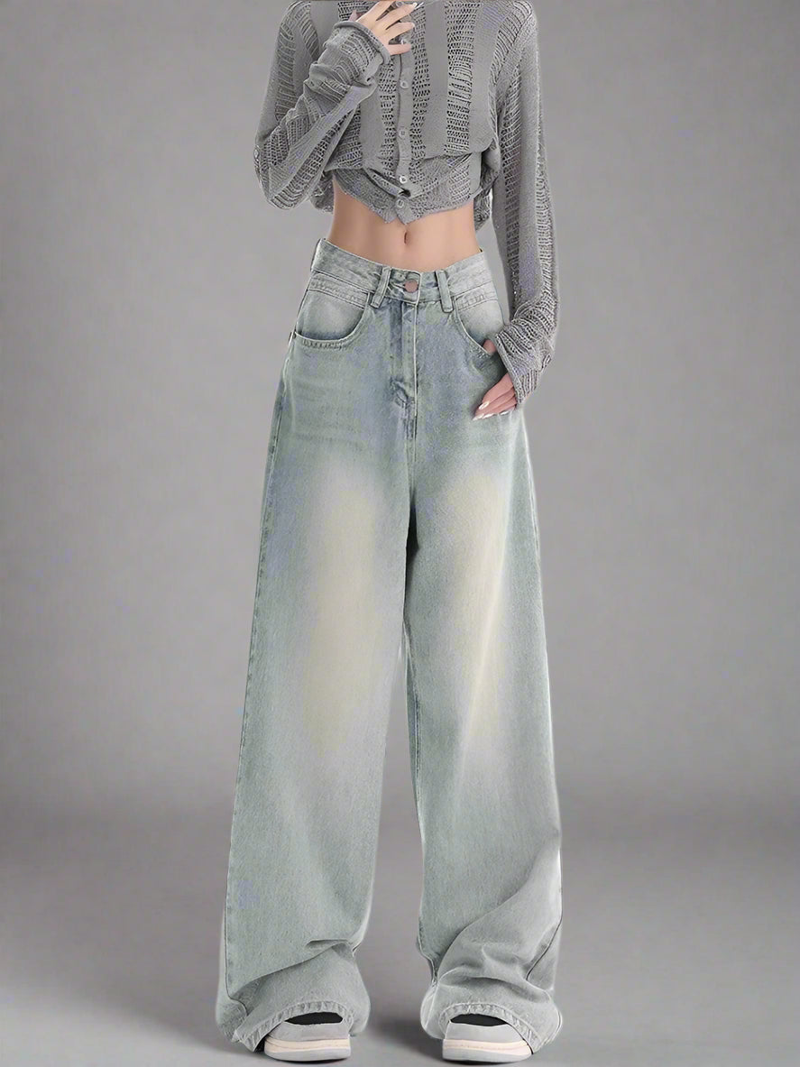 Retro Baggy Straight-Cut Jeans - RUN THE STREETS COLLABORATIVE