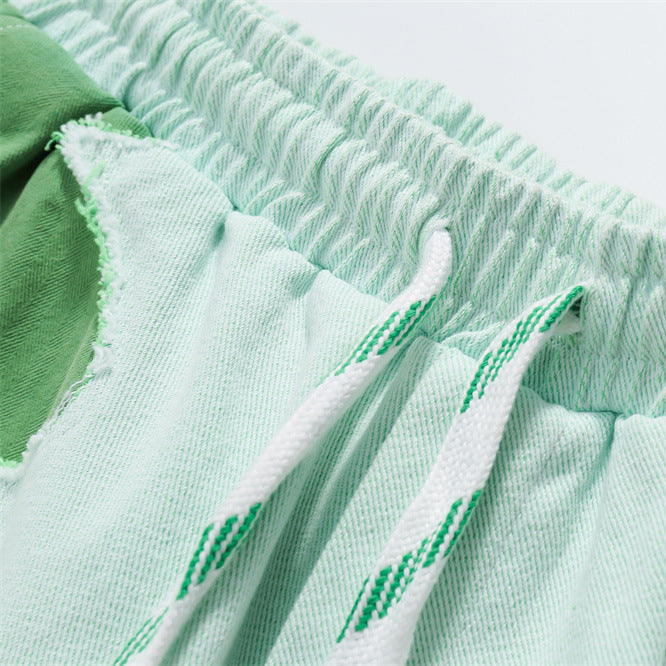 Two-Tone Clover Appliqué Shorts