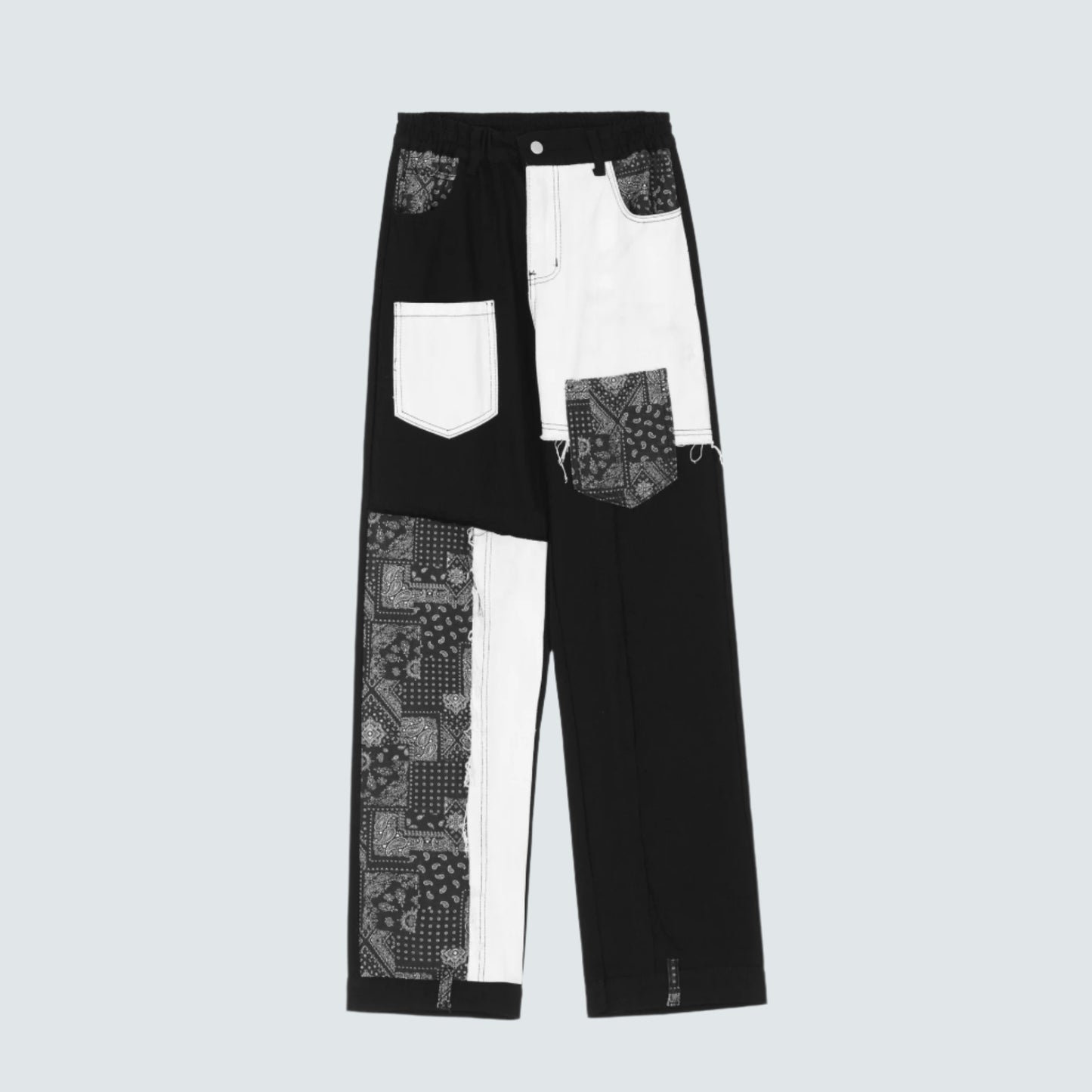 Street Contrast Stitching Straight Jeans - RUN THE STREETS COLLABORATIVE