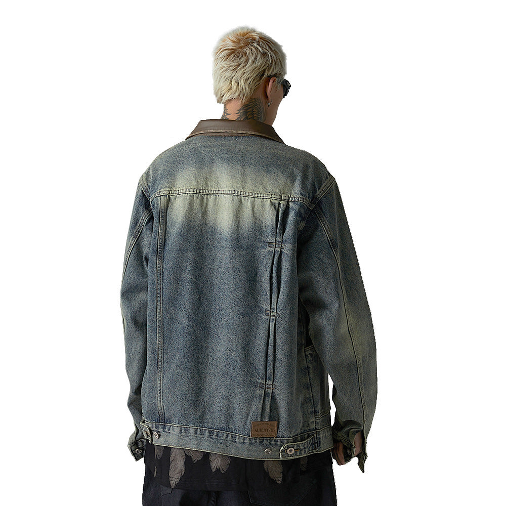 Distressed Denim Trucker Jacket