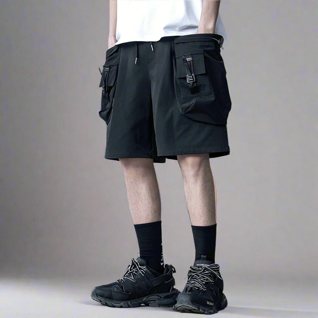 Black Cargo Shorts - RUN THE STREETS COLLABORATIVE