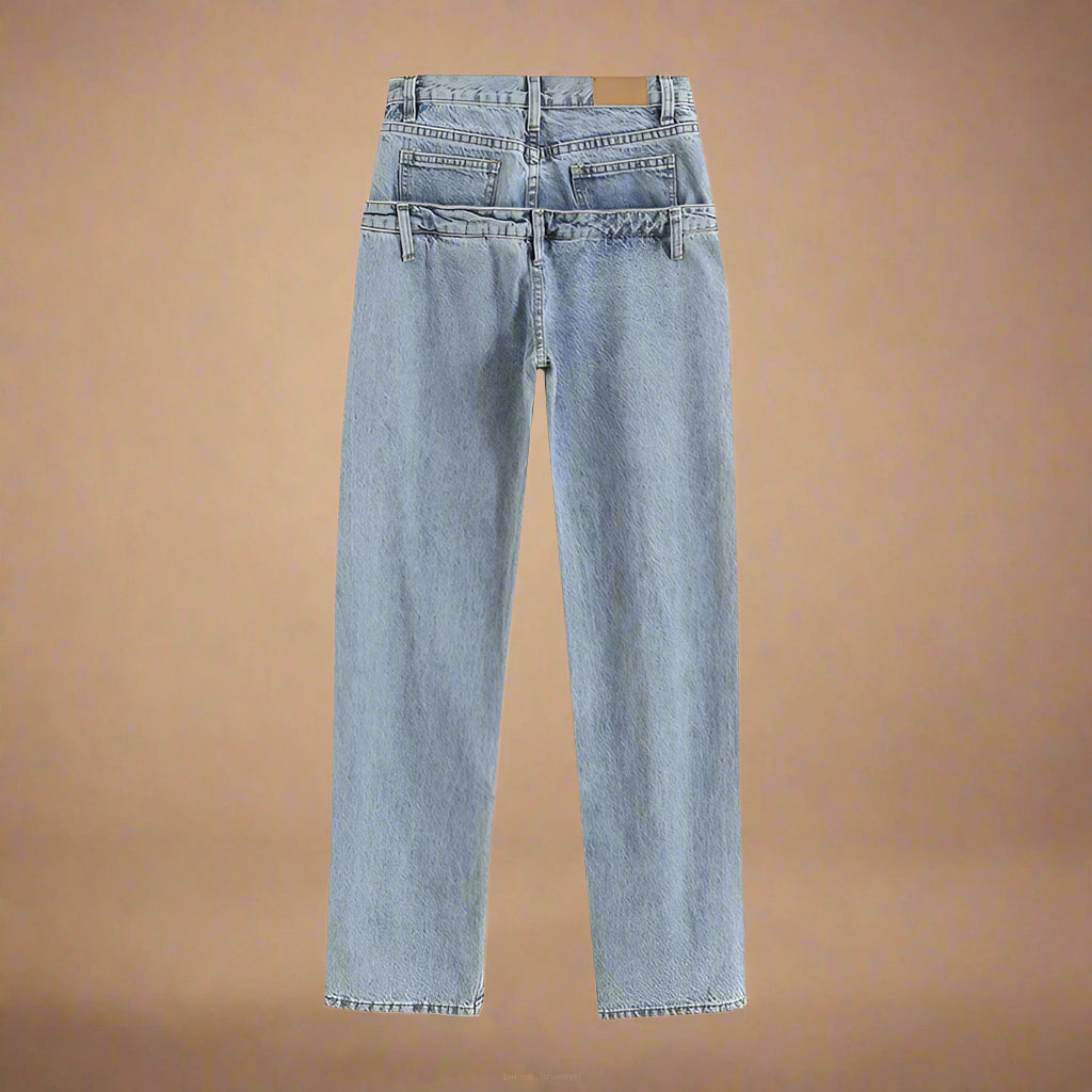 High Waist Straight Jeans - RUN THE STREETS COLLABORATIVE