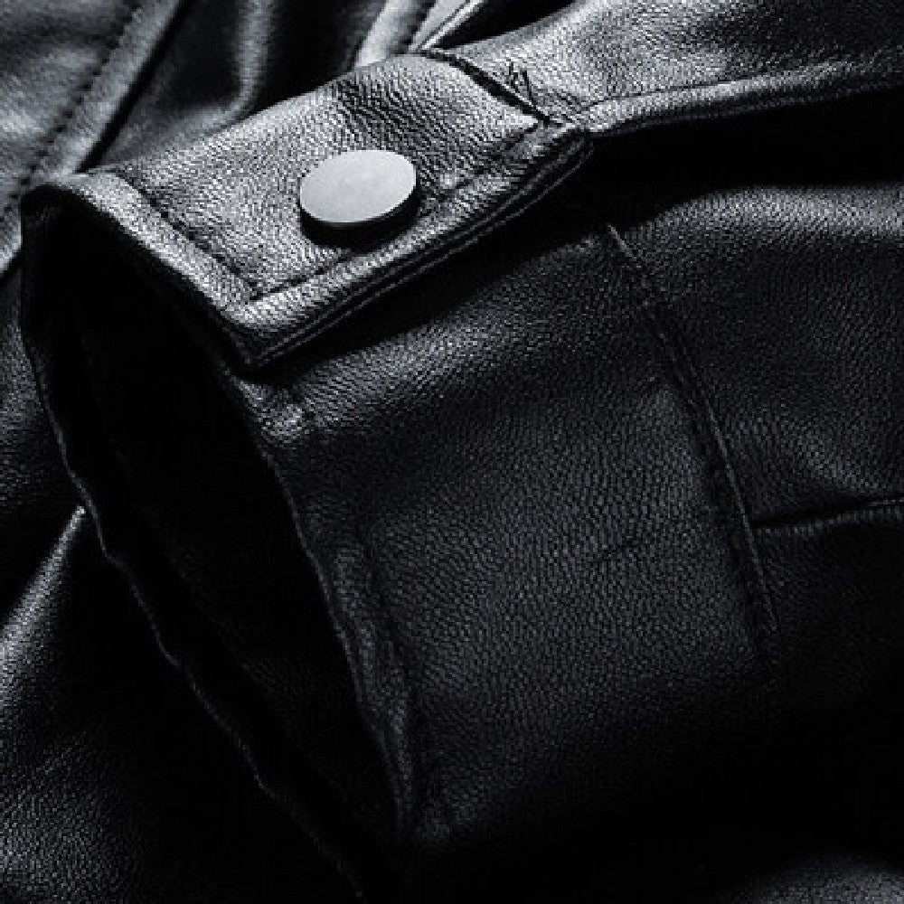 Green Signal Faux Leather Utility Jacket - RUN THE STREETS COLLABORATIVE