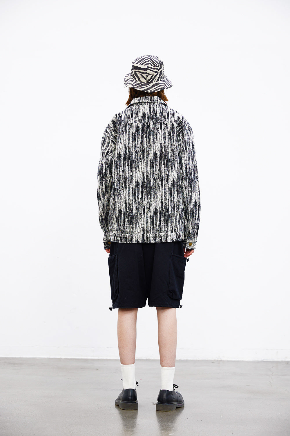 Painterly Striated Jacquard Overshirt