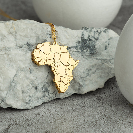 Africa Map Necklace - RUN THE STREETS COLLABORATIVE