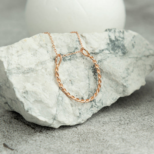 14k Gold Ring Holder Necklace Twisted Wire - RUN THE STREETS COLLABORATIVE