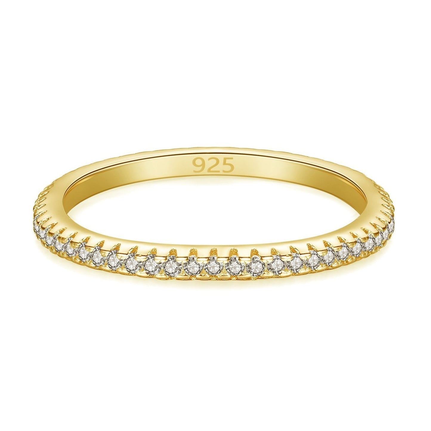 925 Sterling Silver Cubic Zirconia Wedding Band Eternity Ring - RUN THE STREETS COLLABORATIVE