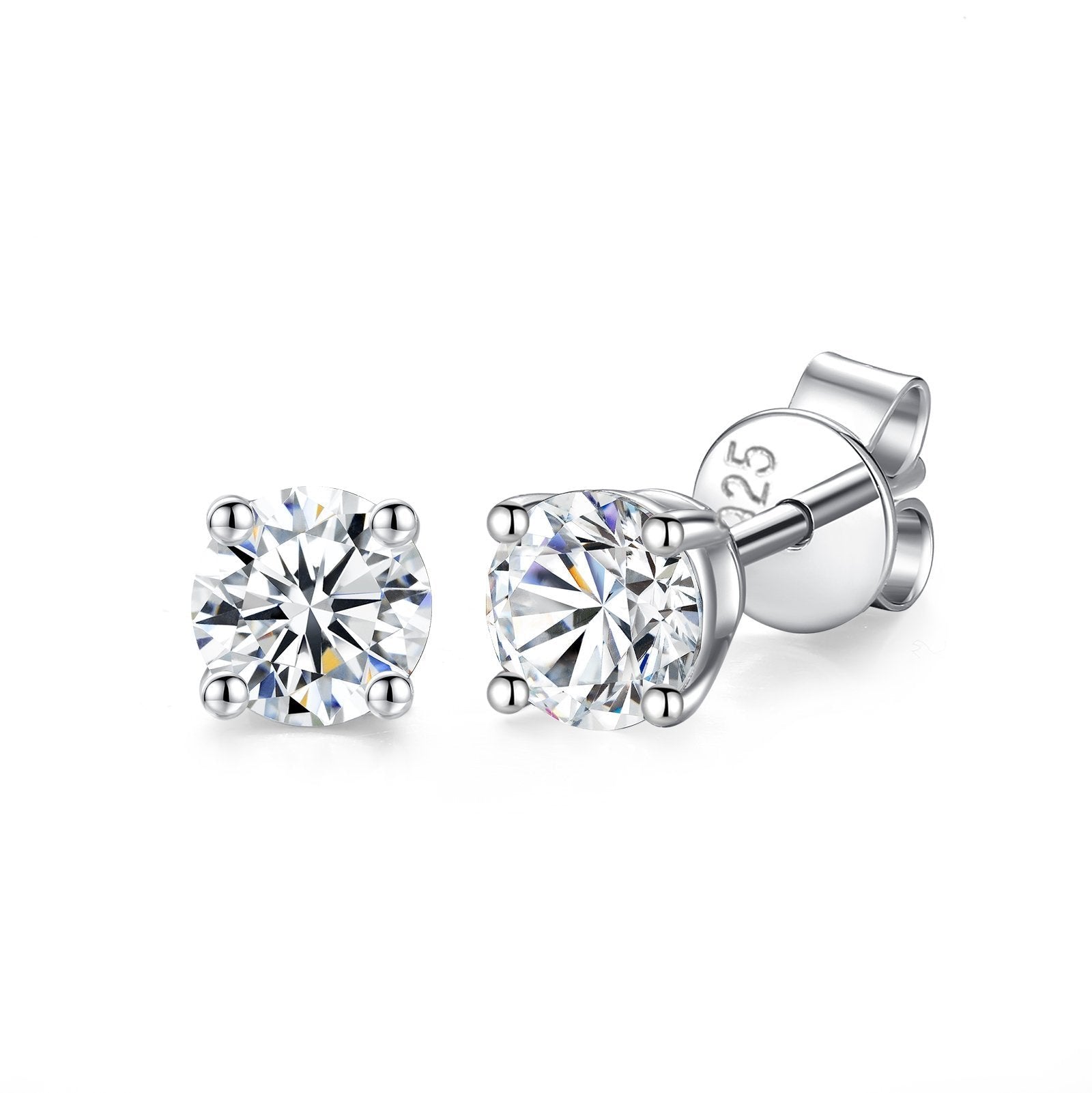 18K Gold Plated 925 Sterling Silver Moissanite Stud Earrings GRA-Certified - RUN THE STREETS COLLABORATIVE