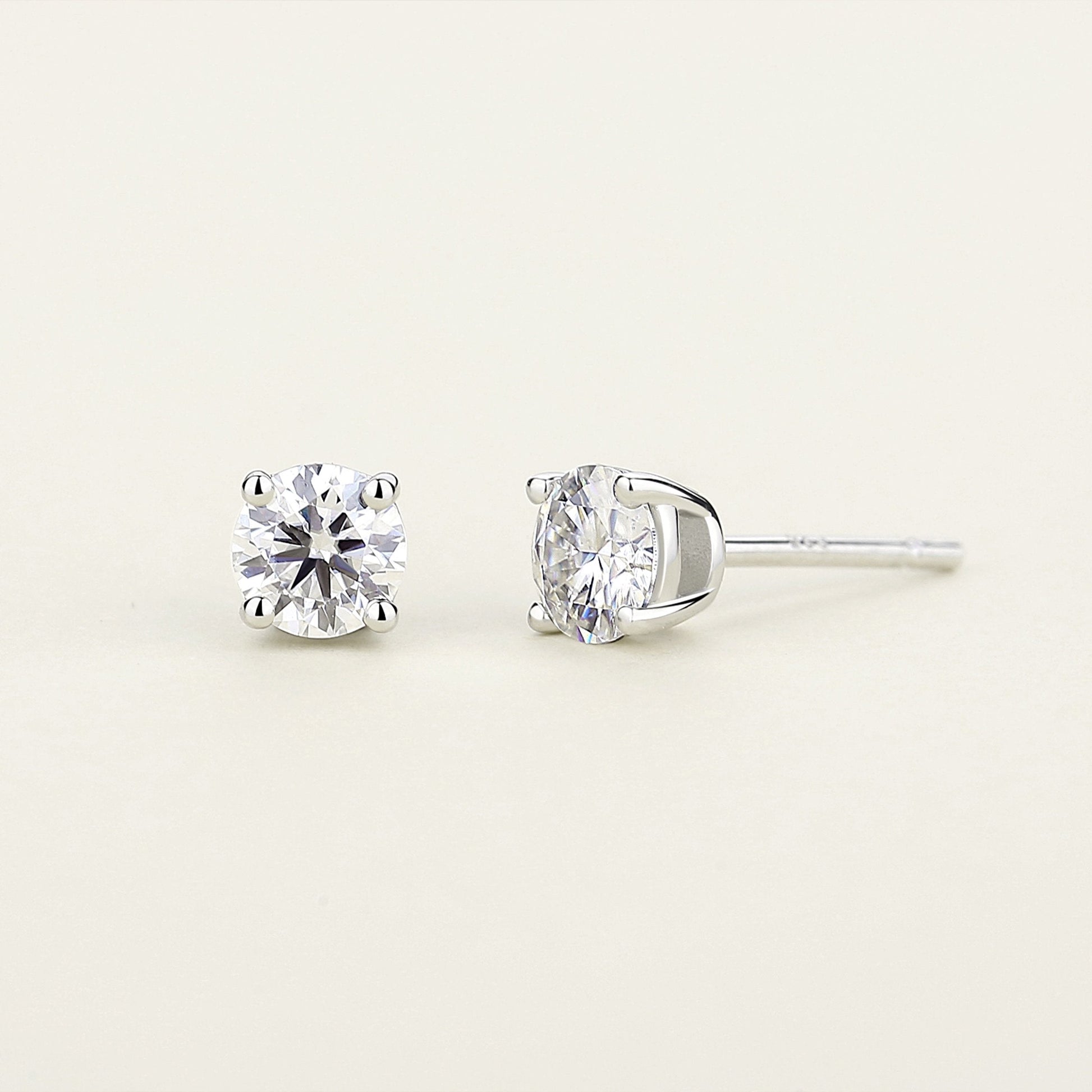 18K Gold Plated 925 Sterling Silver Moissanite Stud Earrings GRA-Certified - RUN THE STREETS COLLABORATIVE