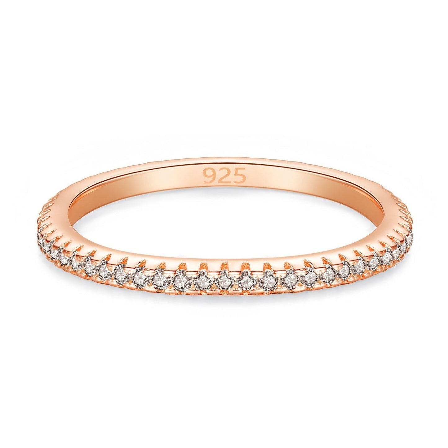 925 Sterling Silver Cubic Zirconia Wedding Band Eternity Ring - RUN THE STREETS COLLABORATIVE