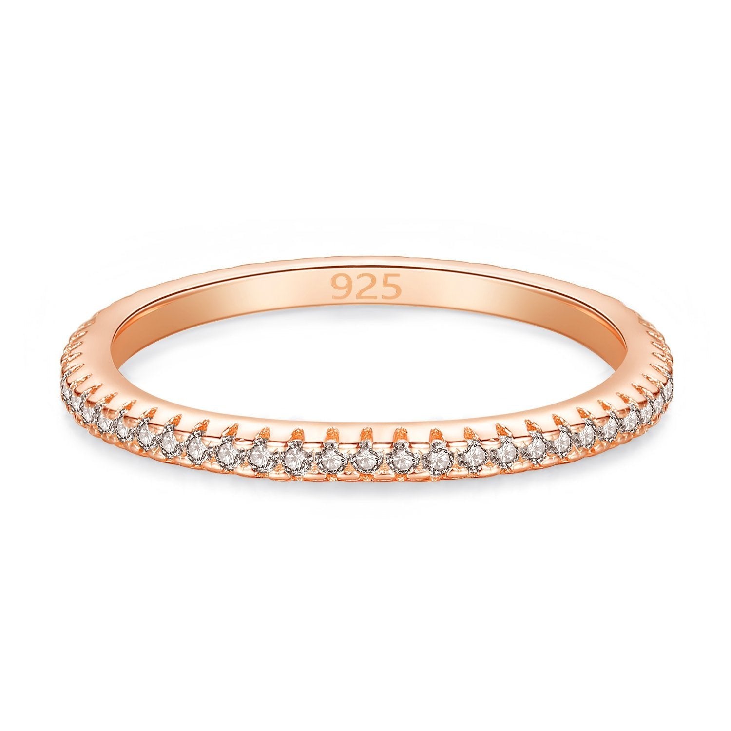 925 Sterling Silver Cubic Zirconia Wedding Band Eternity Ring - RUN THE STREETS COLLABORATIVE
