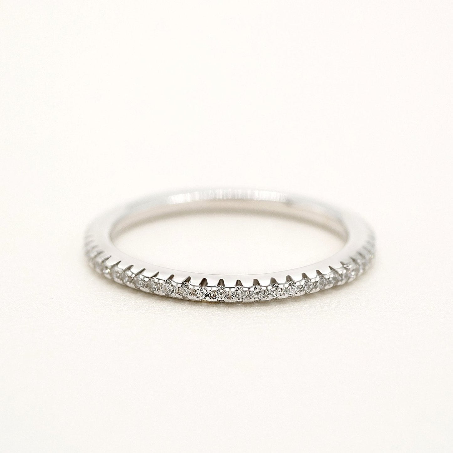 925 Sterling Silver Cubic Zirconia Wedding Band Eternity Ring - RUN THE STREETS COLLABORATIVE