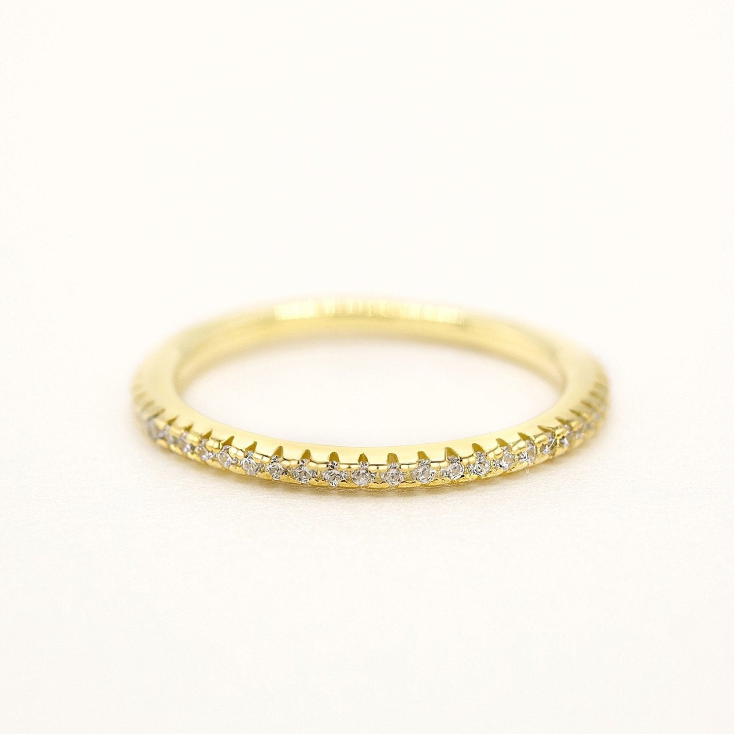 925 Sterling Silver Cubic Zirconia Wedding Band Eternity Ring - RUN THE STREETS COLLABORATIVE