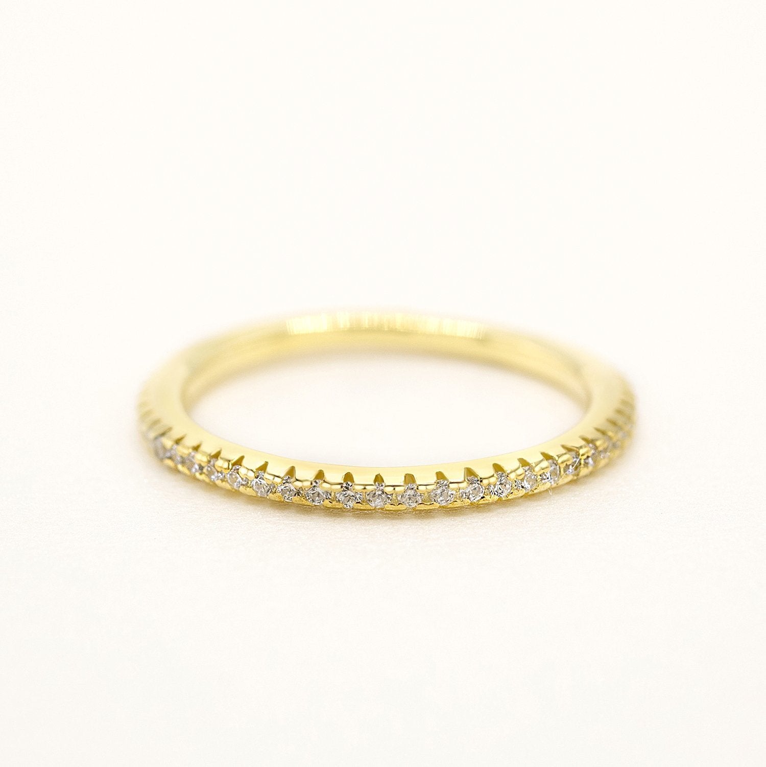 925 Sterling Silver Cubic Zirconia Wedding Band Eternity Ring - RUN THE STREETS COLLABORATIVE