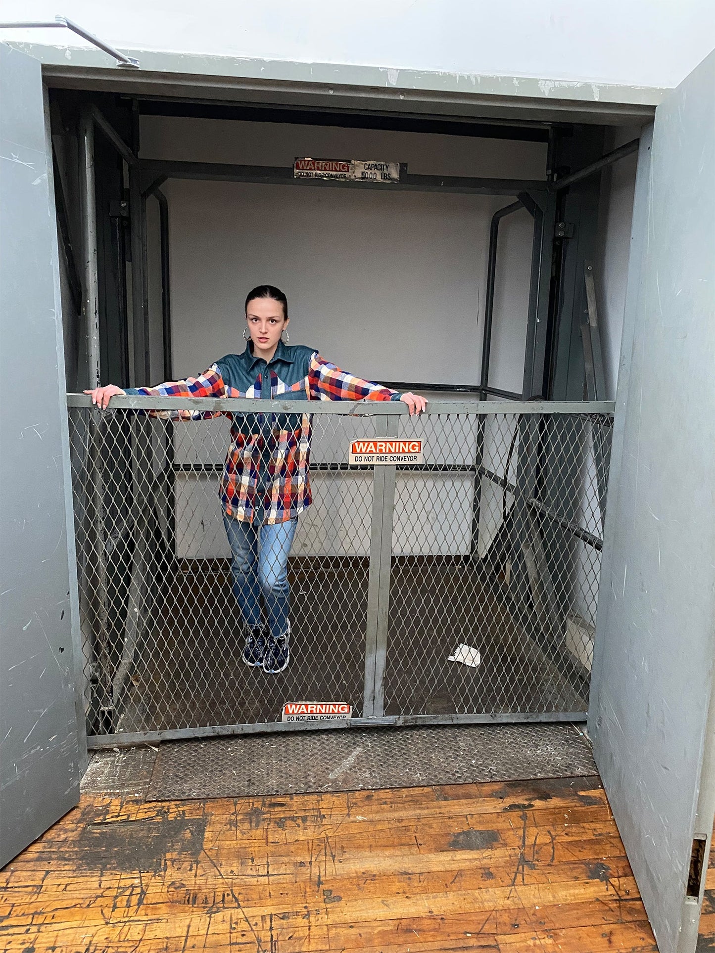 Western Shirt in Orange Checked Flannel and Denim - RUN THE STREETS COLLABORATIVE