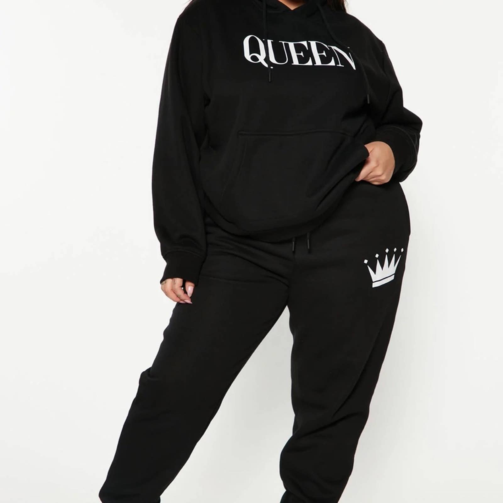 Oversized Black Queen Hoodie Custom Made by Passion of Essence - RUN THE STREETS COLLABORATIVE