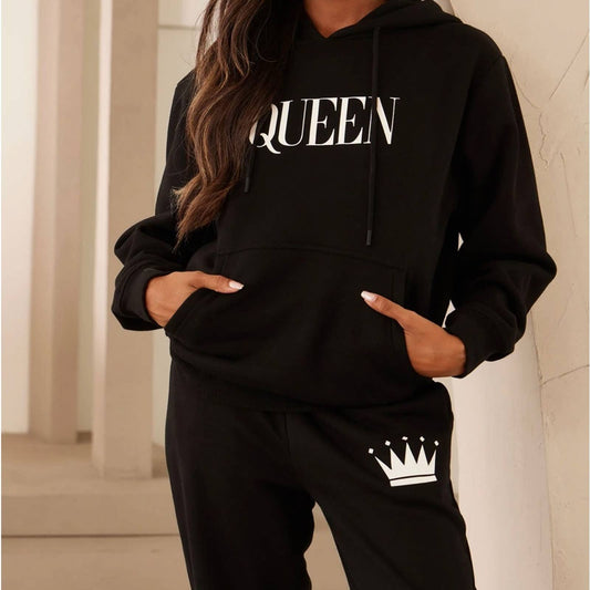Oversized Black Queen Hoodie Custom Made by Passion of Essence - RUN THE STREETS COLLABORATIVE
