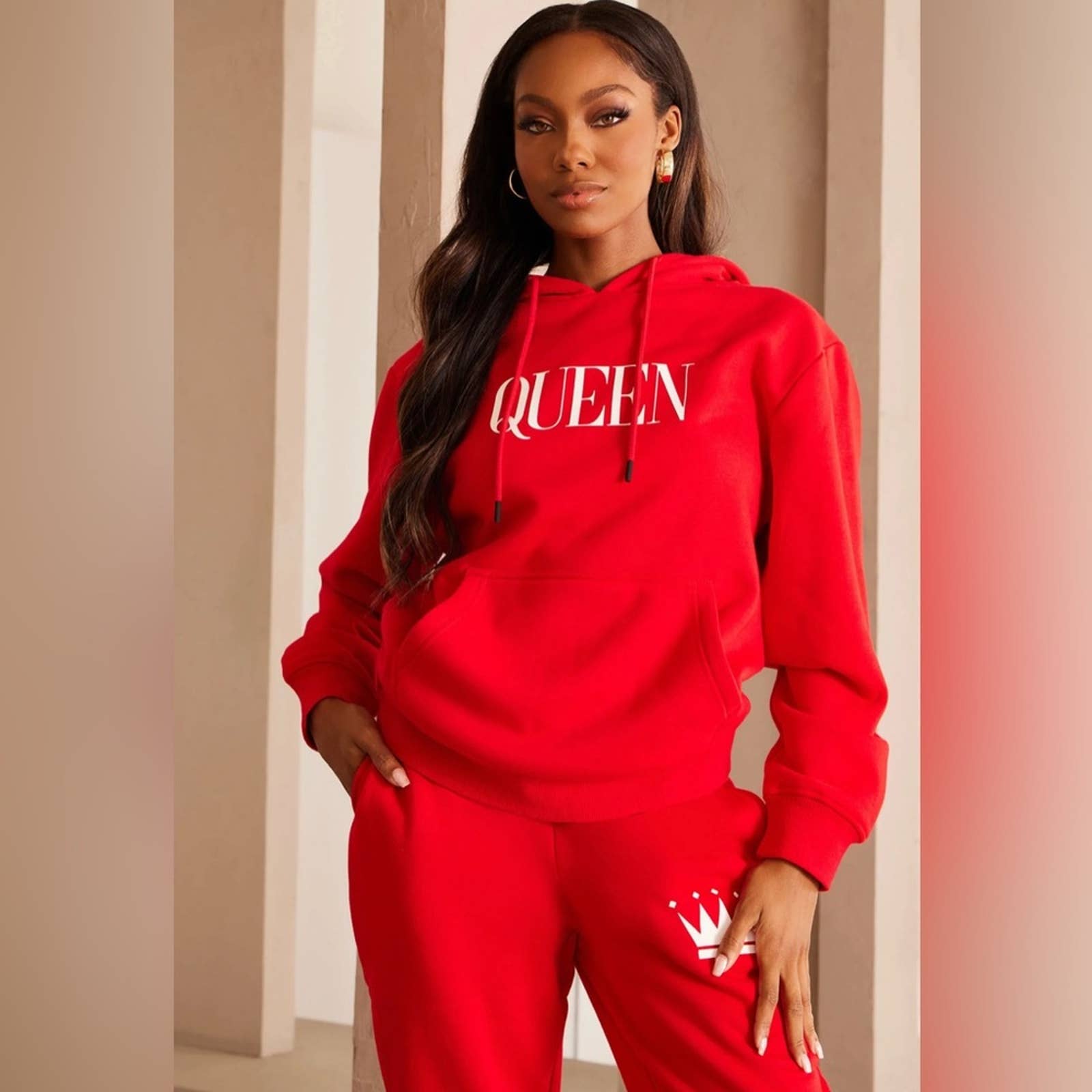 Oversized Red Queen Hoodie Custom Made by Passion of Essence - RUN THE STREETS COLLABORATIVE