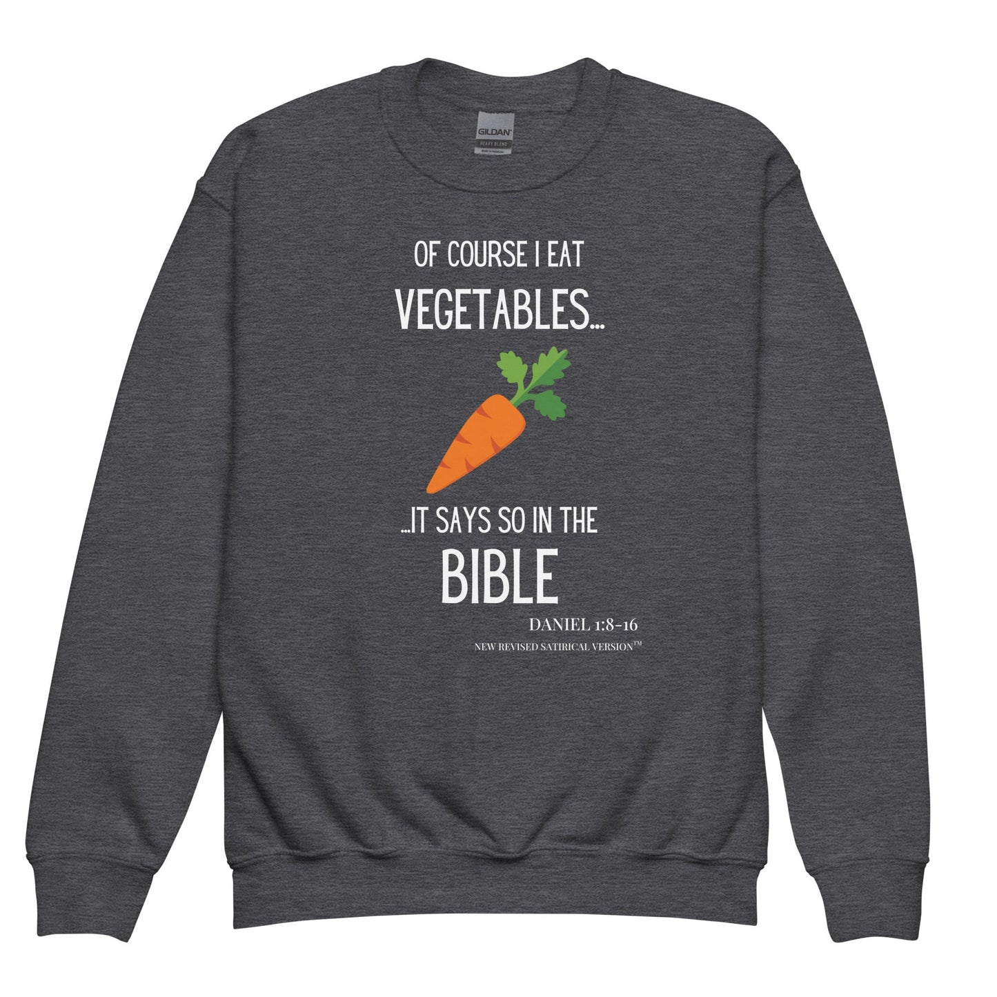 Youth Crewneck Sweatshirt | Biblical Vegetarian - RUN THE STREETS COLLABORATIVE