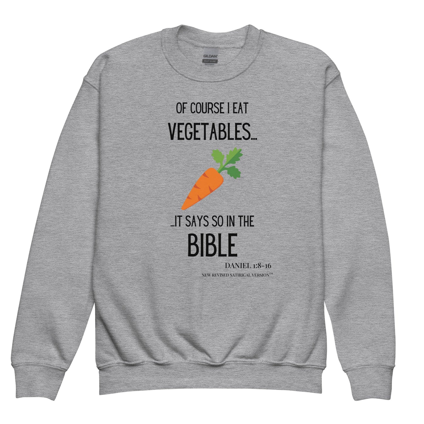 Youth Crewneck Sweatshirt | Biblical Vegetarian - RUN THE STREETS COLLABORATIVE