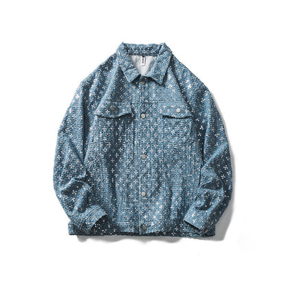 Sequin Denim Trucker Jacket