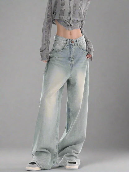 Retro Baggy Straight-Cut Jeans - RUN THE STREETS COLLABORATIVE