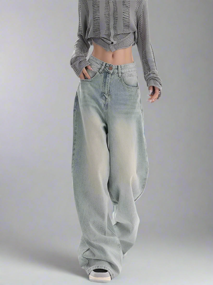 Retro Baggy Straight-Cut Jeans - RUN THE STREETS COLLABORATIVE