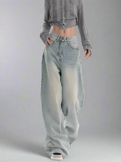 Retro Baggy Straight-Cut Jeans - RUN THE STREETS COLLABORATIVE