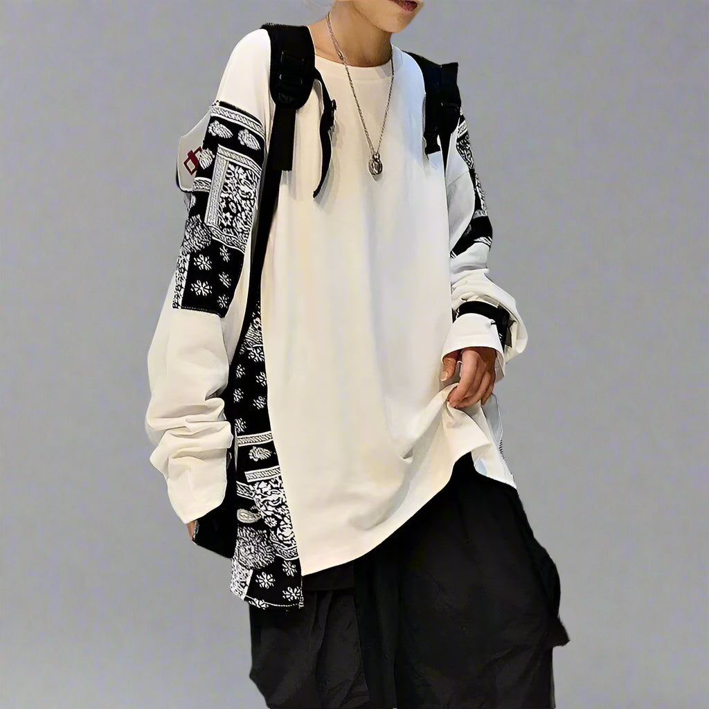 Bandana Panel Long-Sleeve Tee