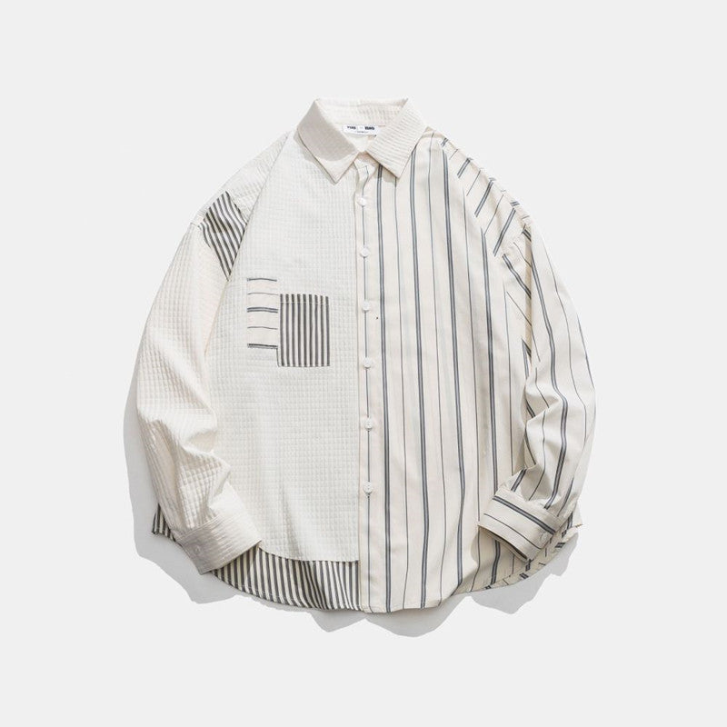 Patchwork Stripe Panel Shirt