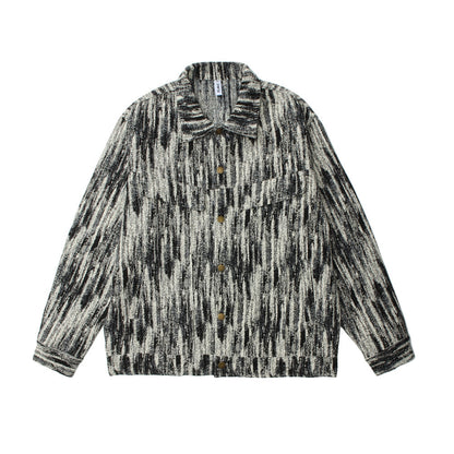 Painterly Striated Jacquard Overshirt