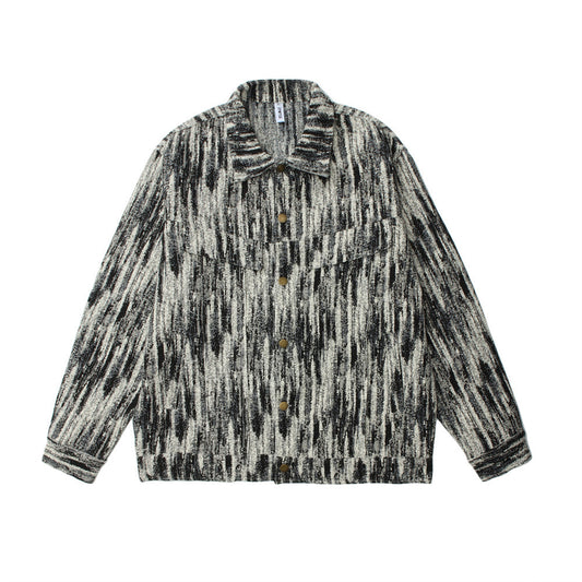 Painterly Striated Jacquard Overshirt