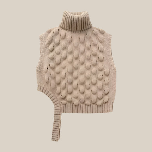 Turtleneck Knitted Short Vest - RUN THE STREETS COLLABORATIVE