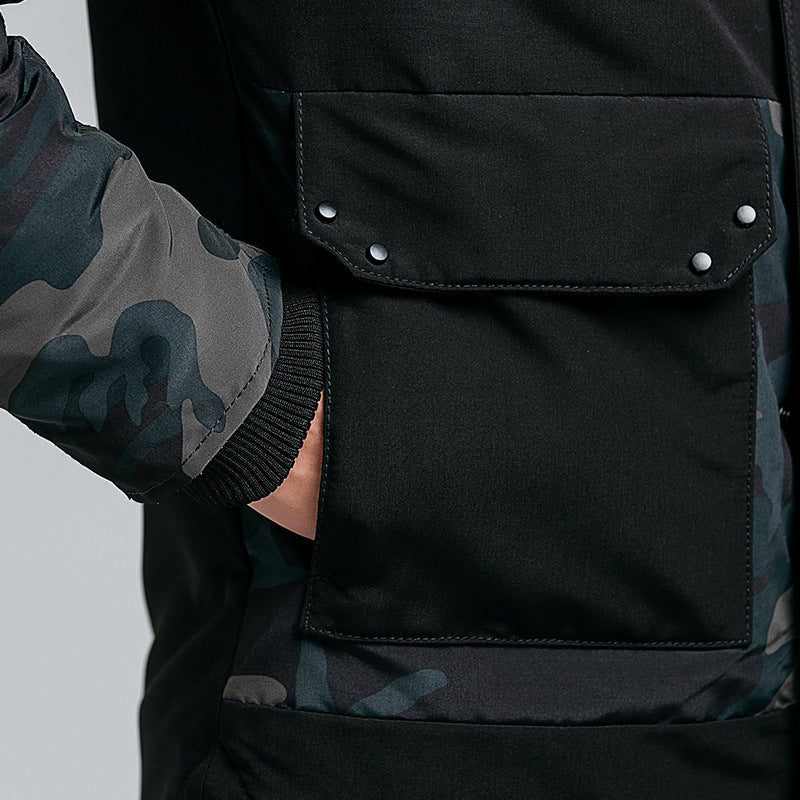 Hooded Puffer Camo Jacket - RUN THE STREETS COLLABORATIVE