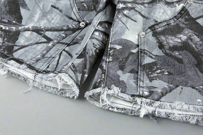 Street Shadows Camo Denim Shorts - RUN THE STREETS COLLABORATIVE