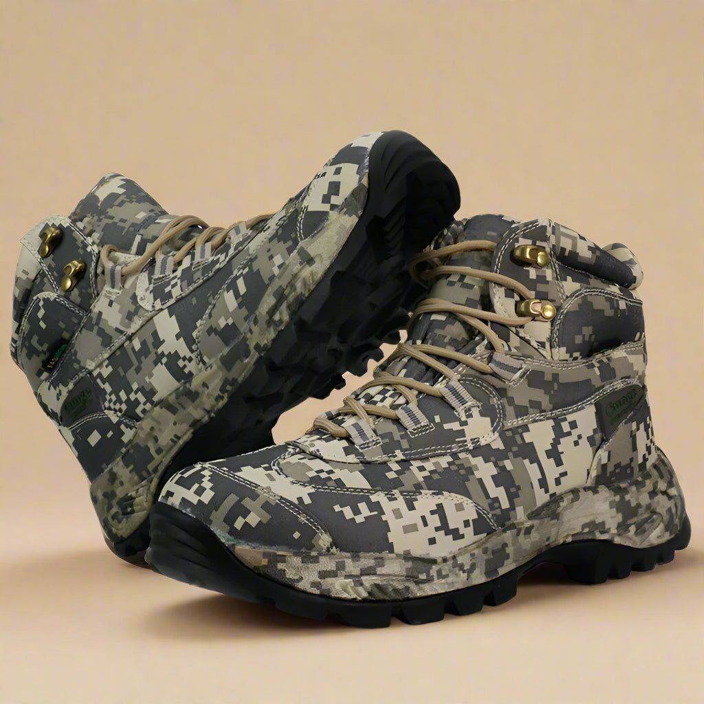 Khaki Digital Camo Hiking Boots - RUN THE STREETS COLLABORATIVE