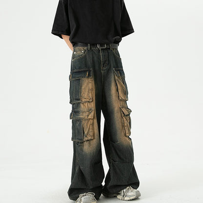 American Retro Washed Workwear Jeans - RUN THE STREETS COLLABORATIVE