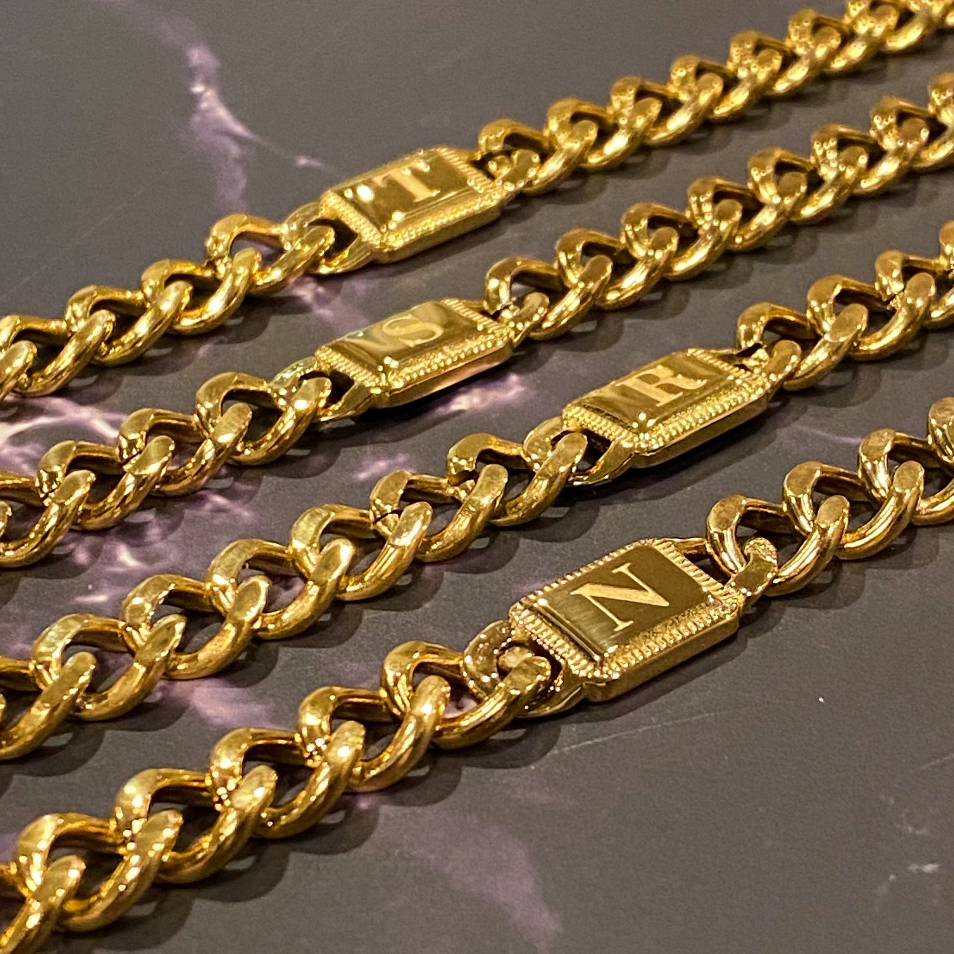 Uptown Cuban Chain Initial Bracelet - RUN THE STREETS COLLABORATIVE