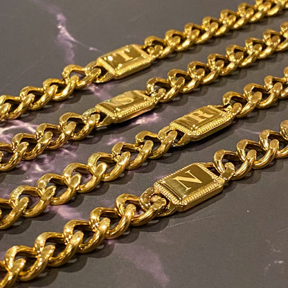 Uptown Cuban Chain Initial Bracelet - RUN THE STREETS COLLABORATIVE