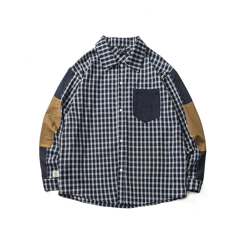 Patchwork Plaid Utility Shirt