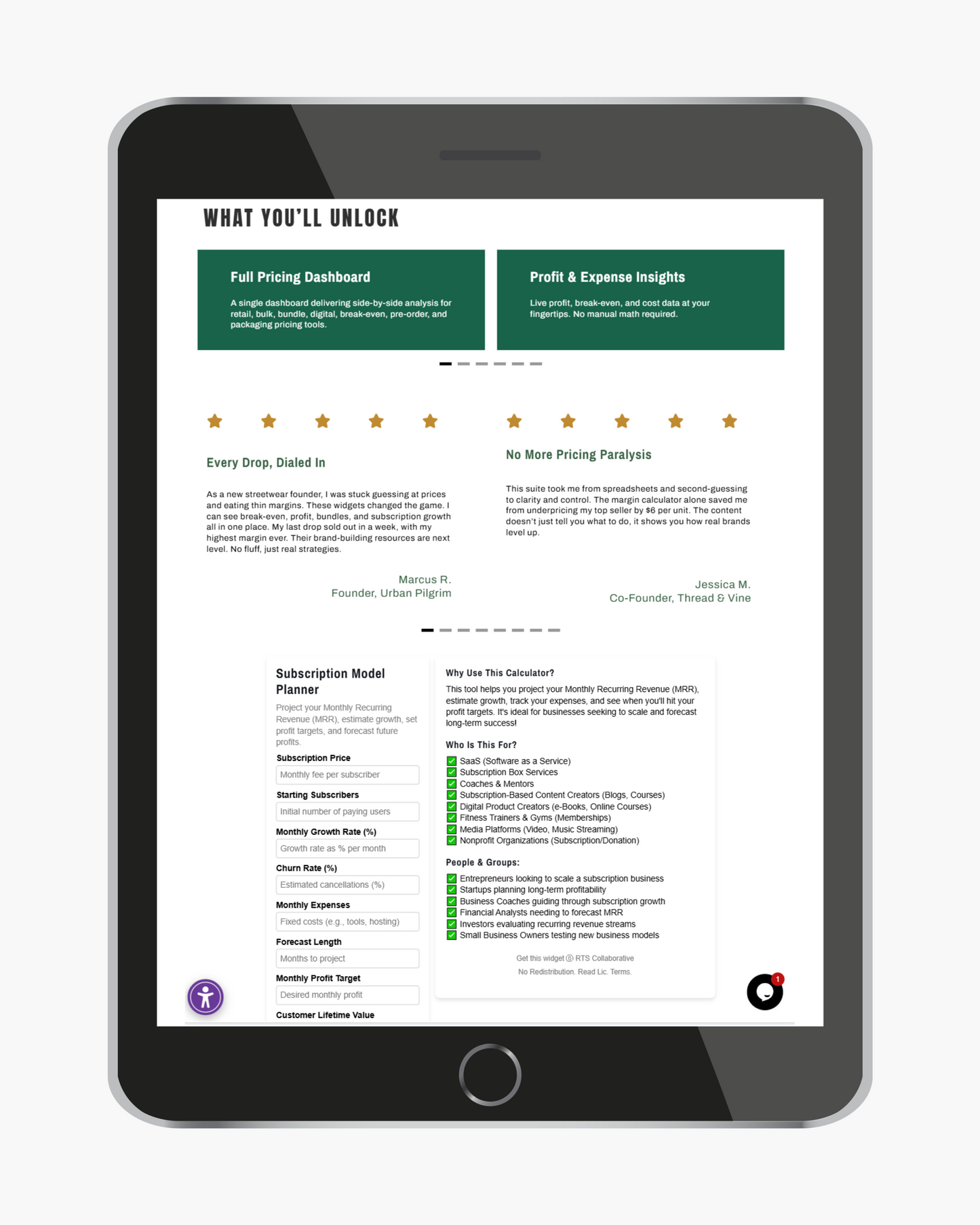 Plug, Price & Profit Turnkey Landing Page Template 🔑 💵 📉