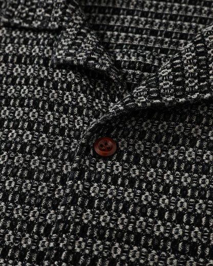 Micro-Pattern Camp-Collar Shirt (Short Sleeve)