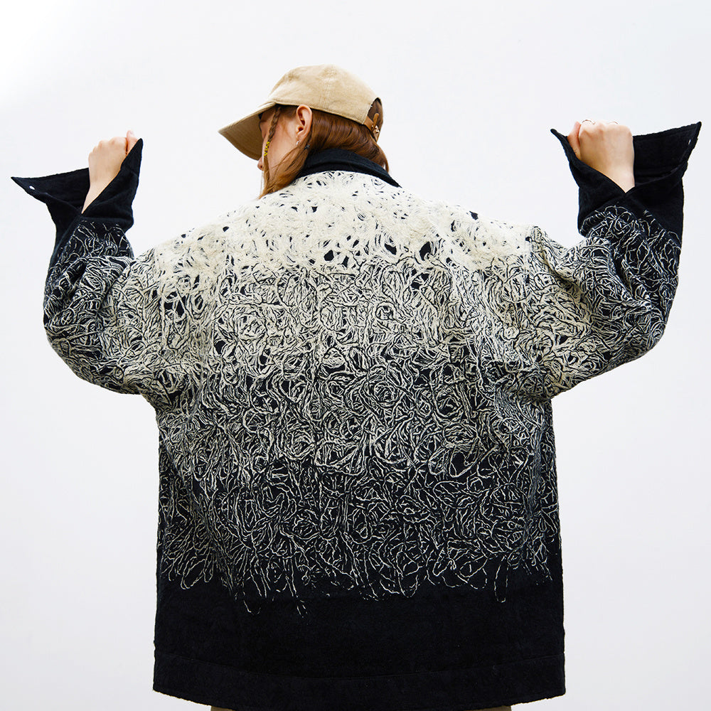 Gradient Embroidered Corduroy Overshirt